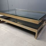 Vintage two tier belgochrom 23kt coffee table, 1970s