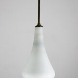 Suspension en verre de lait d’opaline vintage