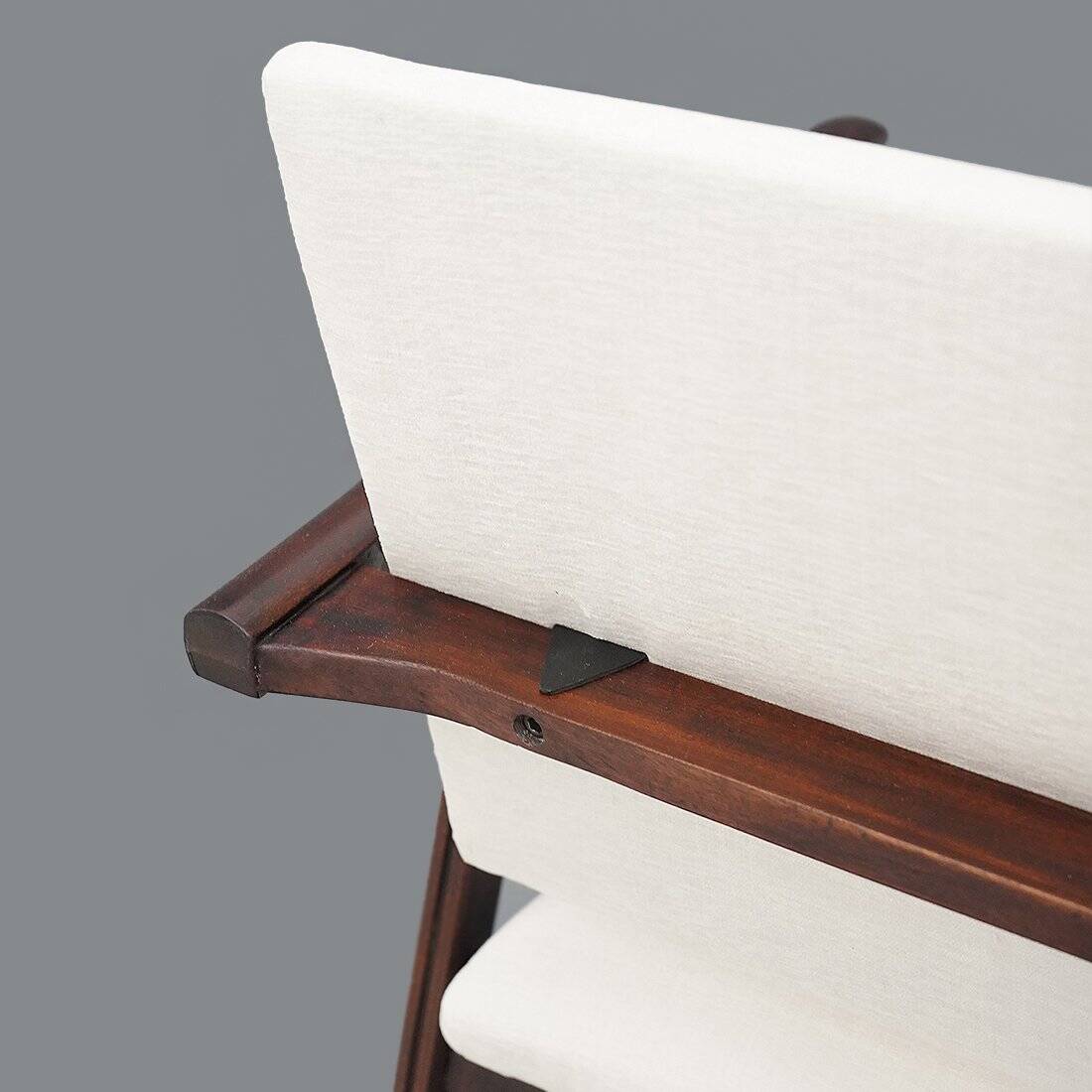 Vintage chaise longues with wooden armrests, 1950s, set of 2