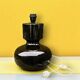 Large vintage lamp base in glazed brown ceramic