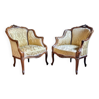 Pair of Louis XV style armchairs