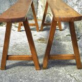 Paire de bancs de ferme 165 cm