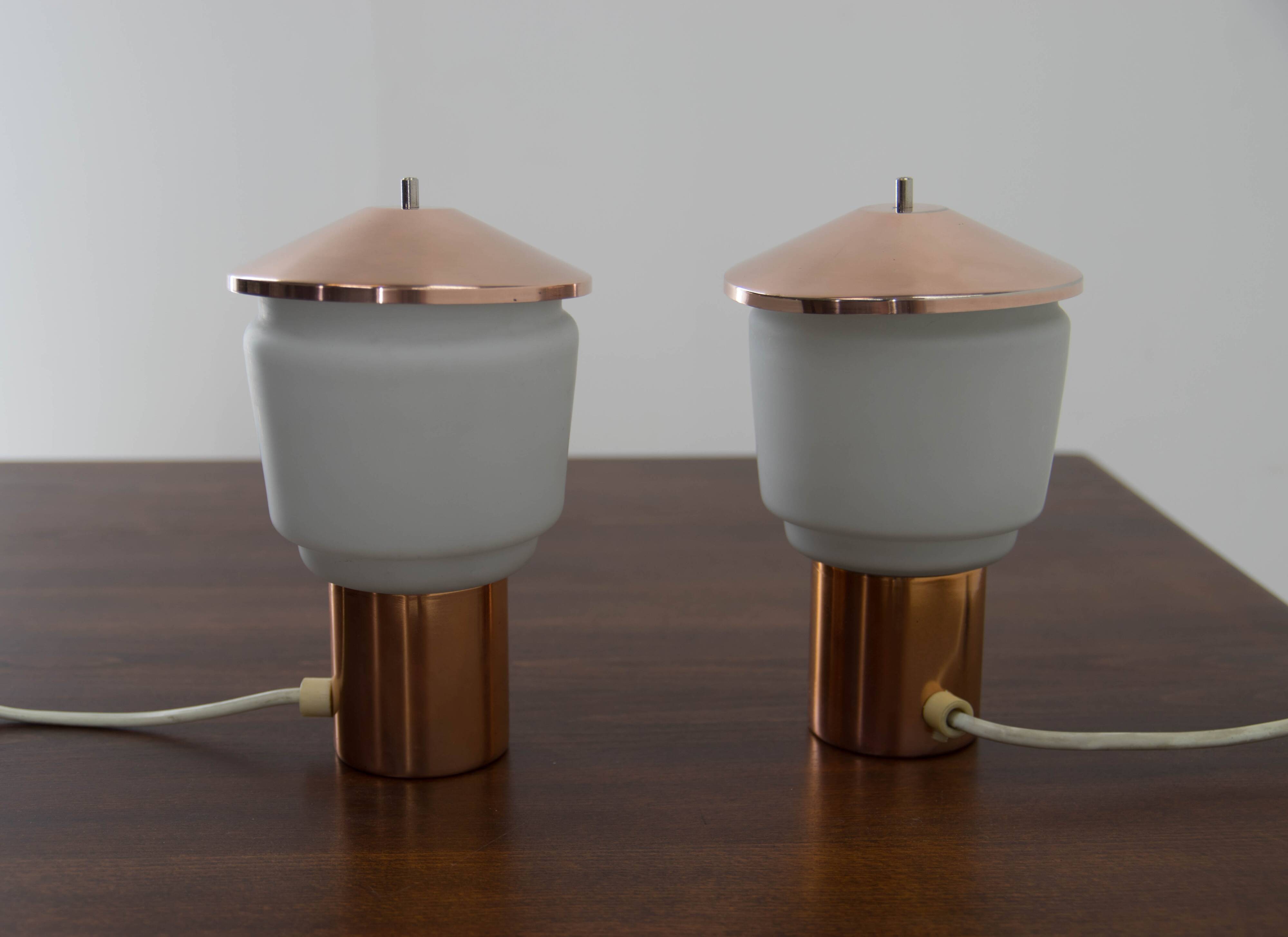 Set of Two Bedside Lamps by Lustry, Kamenicky Senov, 1970s