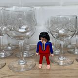 Set of 6 engraved balloon wine glasses