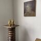 Duo of embossed brass vases