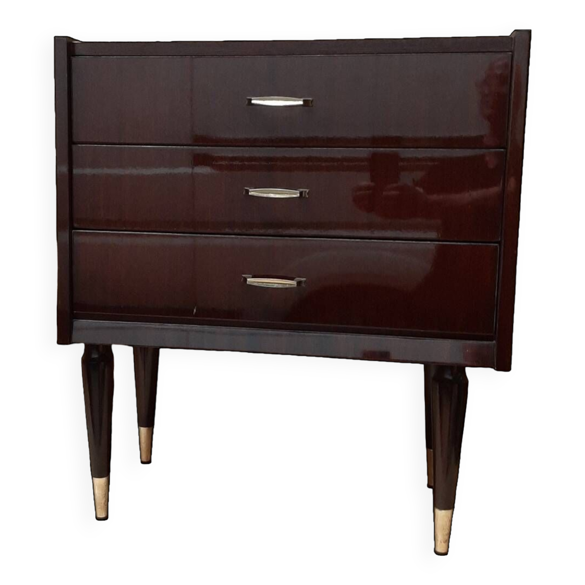 Pairs of old bedside tables from the 1960s and 70s.