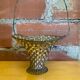 Panier Tressé Ancien Metal Argenté Vintage #E015
