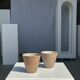 Set of 2 cups / mug Indonesian ceramic (matte brown)