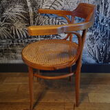 Vintage curved wood armchair