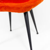 Black lay metal egg-shaped chair, 1950s