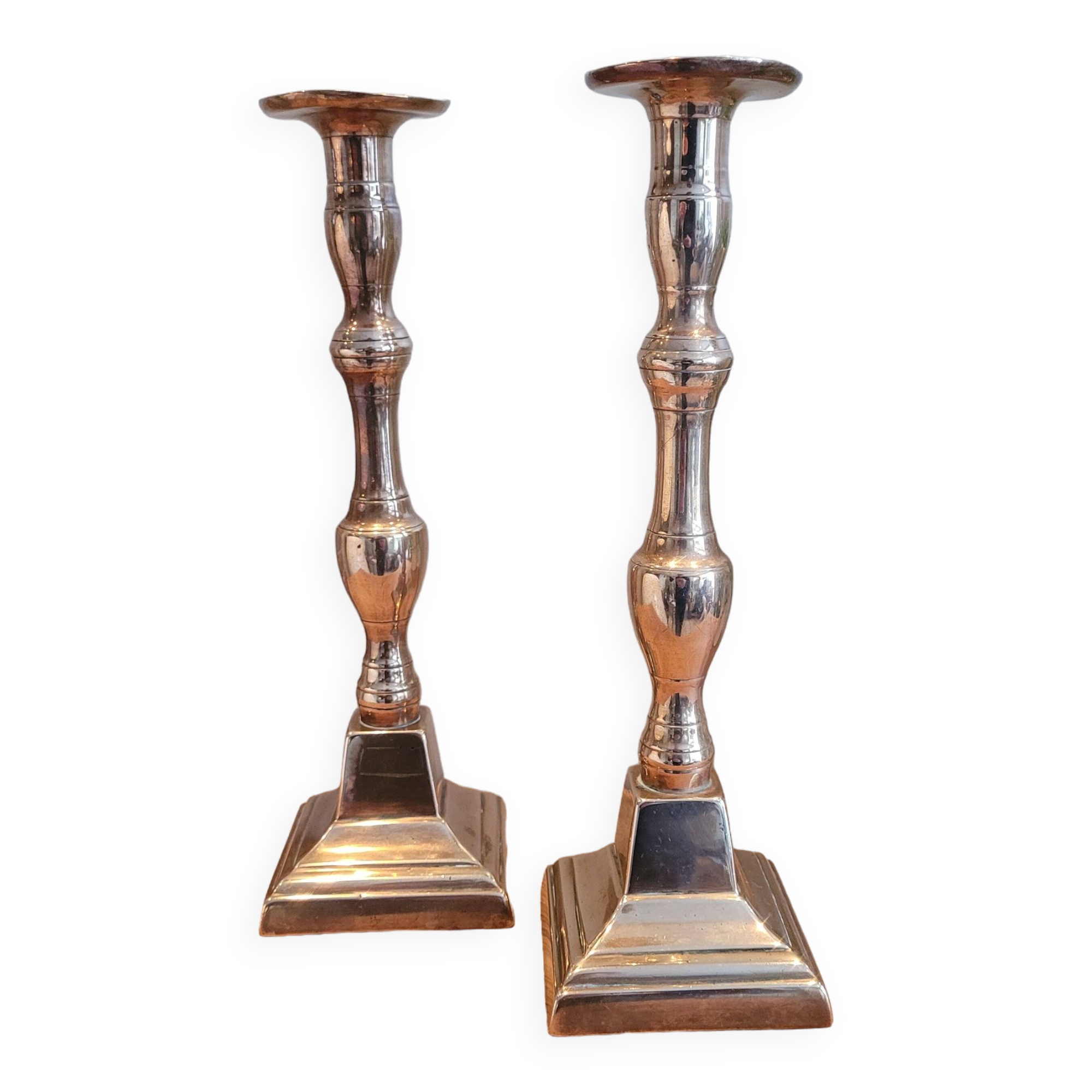 La Redoute x Selency pair of brass candle holders 16