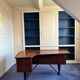 Bureau scandinave vintage en bois façon palissandre, années 60/70