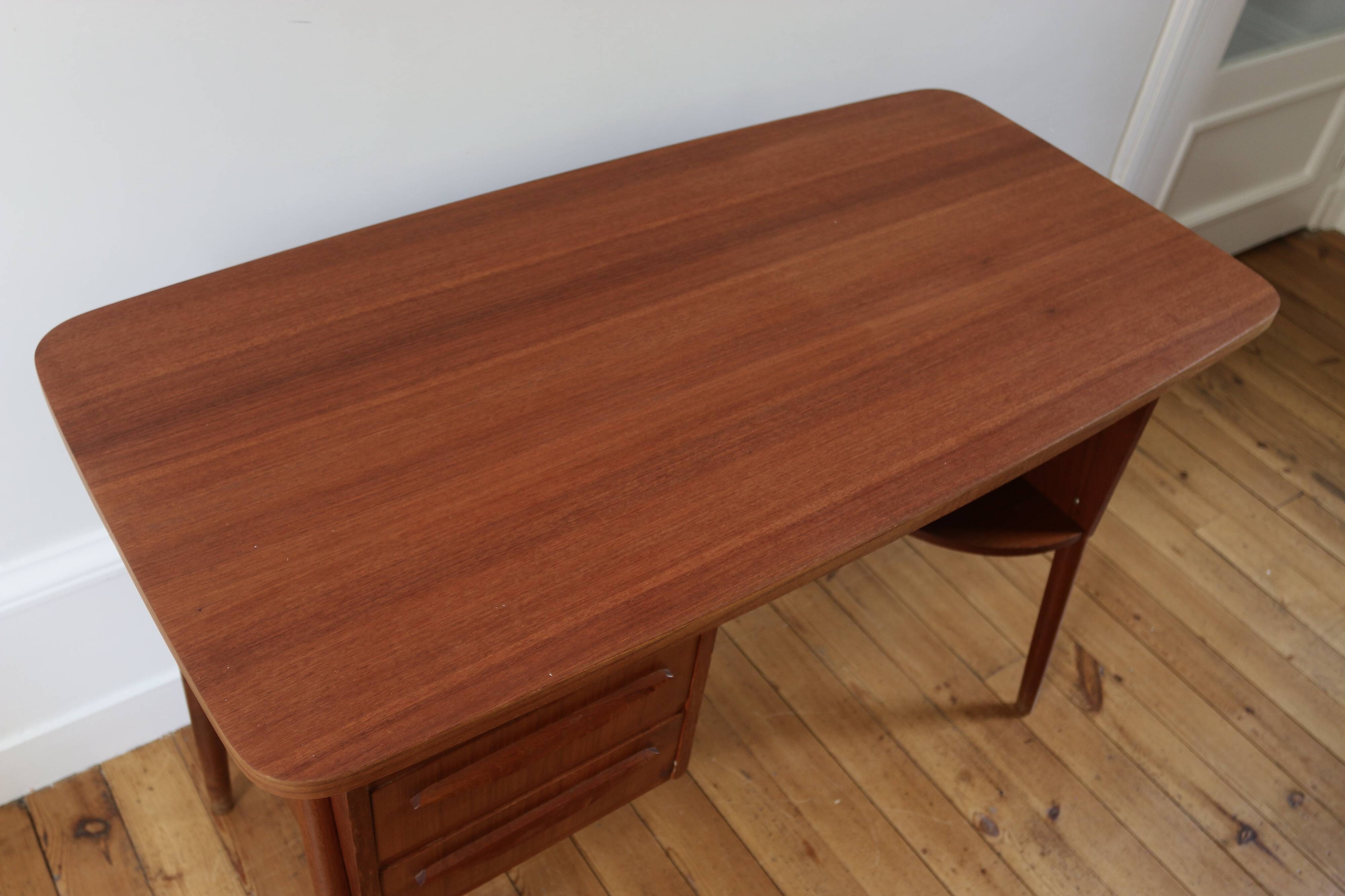 Small Scandinavian teak desk by Gunnar Nielsen for Tibergaard 1960