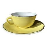 4 tasses à café KG Lunéville jaune