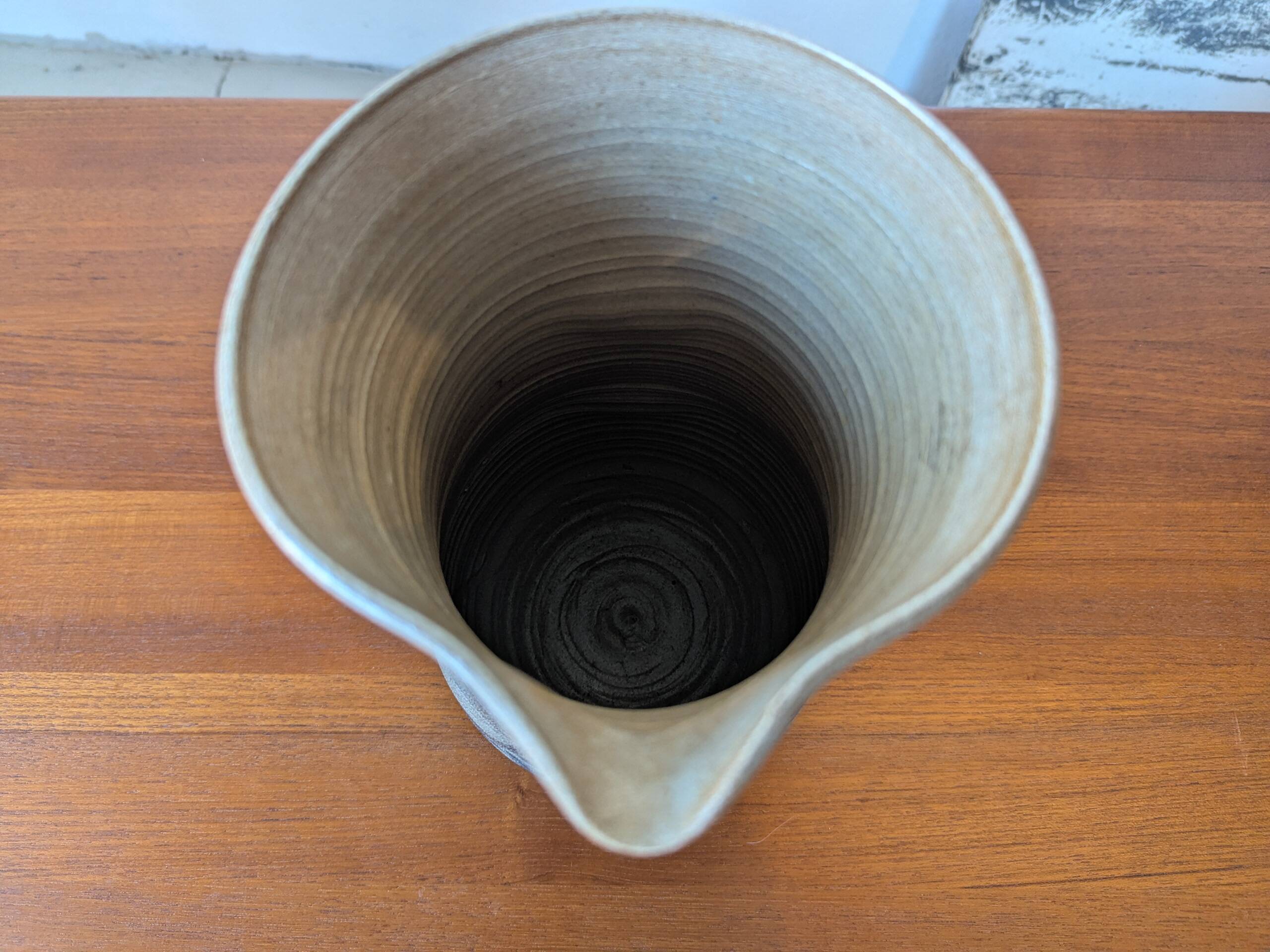 Large glazed stoneware pitcher by J.C. Courjault Kéraluc