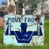 Enamelled advertising plate Frote Piles