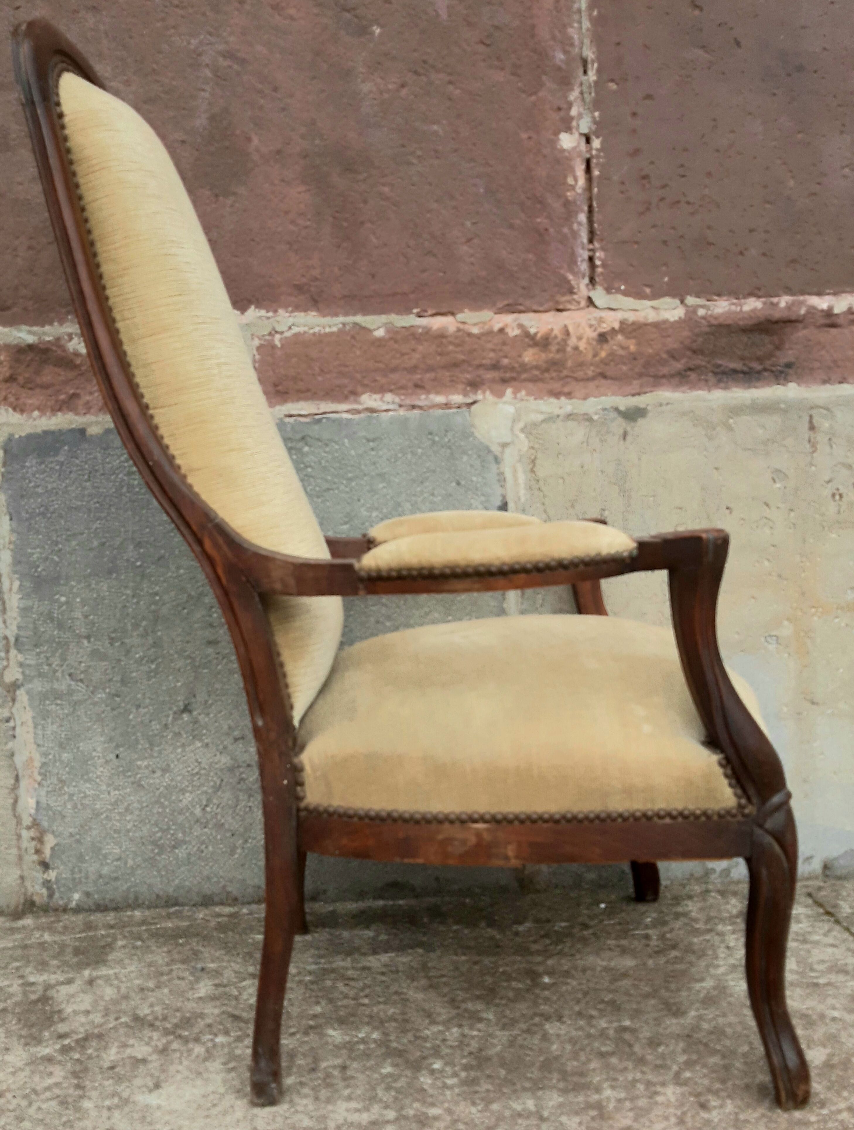 Armchair Voltaire XIX th, mahogany