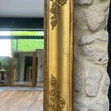 Miroir ancien de cheminée 144,5cm/131,5cm feuille d’or et mercure