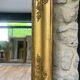 Antique fireplace mirror 144.5cm/131.5cm gold leaf and mercury