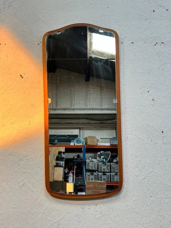Vintage Rectangular Mirror, Teak, Sweden 1960's