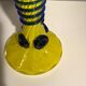 Yellow soliflore twisted with blue glass from the 60s/70s