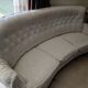 Vintage white curved tufted 3-seater sofa