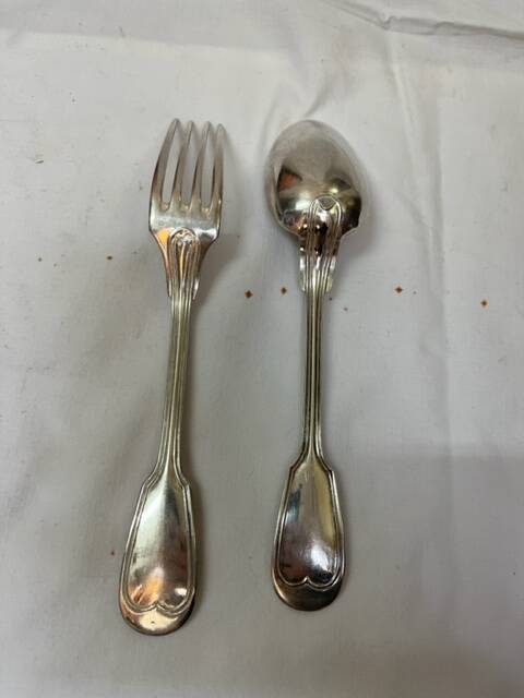 24 silver-plated cutlery forks and spoons