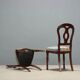Antique walnut chairs with curved legs, Italy, mid-19th century.
