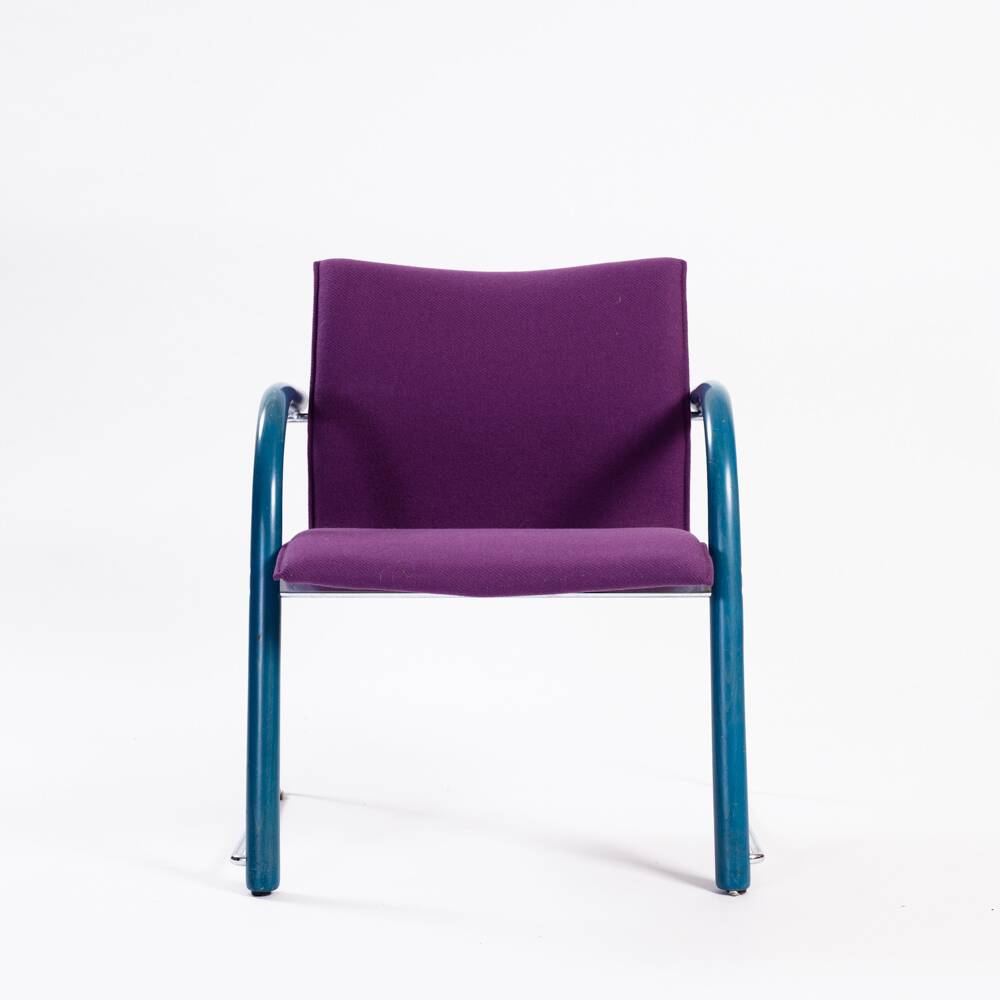 Fauteuil lounge Thonet Wulf Schneider s320 en laine violette, années 1980