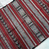 Moroccan black red kilim carpet, handmade Wool Berber carpet  120x200cm