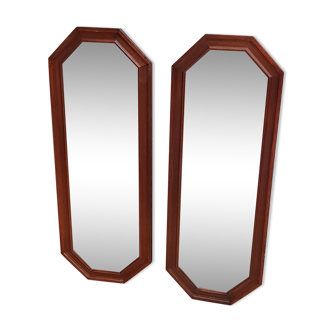 Pair of rectangular mirror wood frame 79x29cm