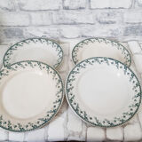 Flat earthenware plates from Gien , Montigny