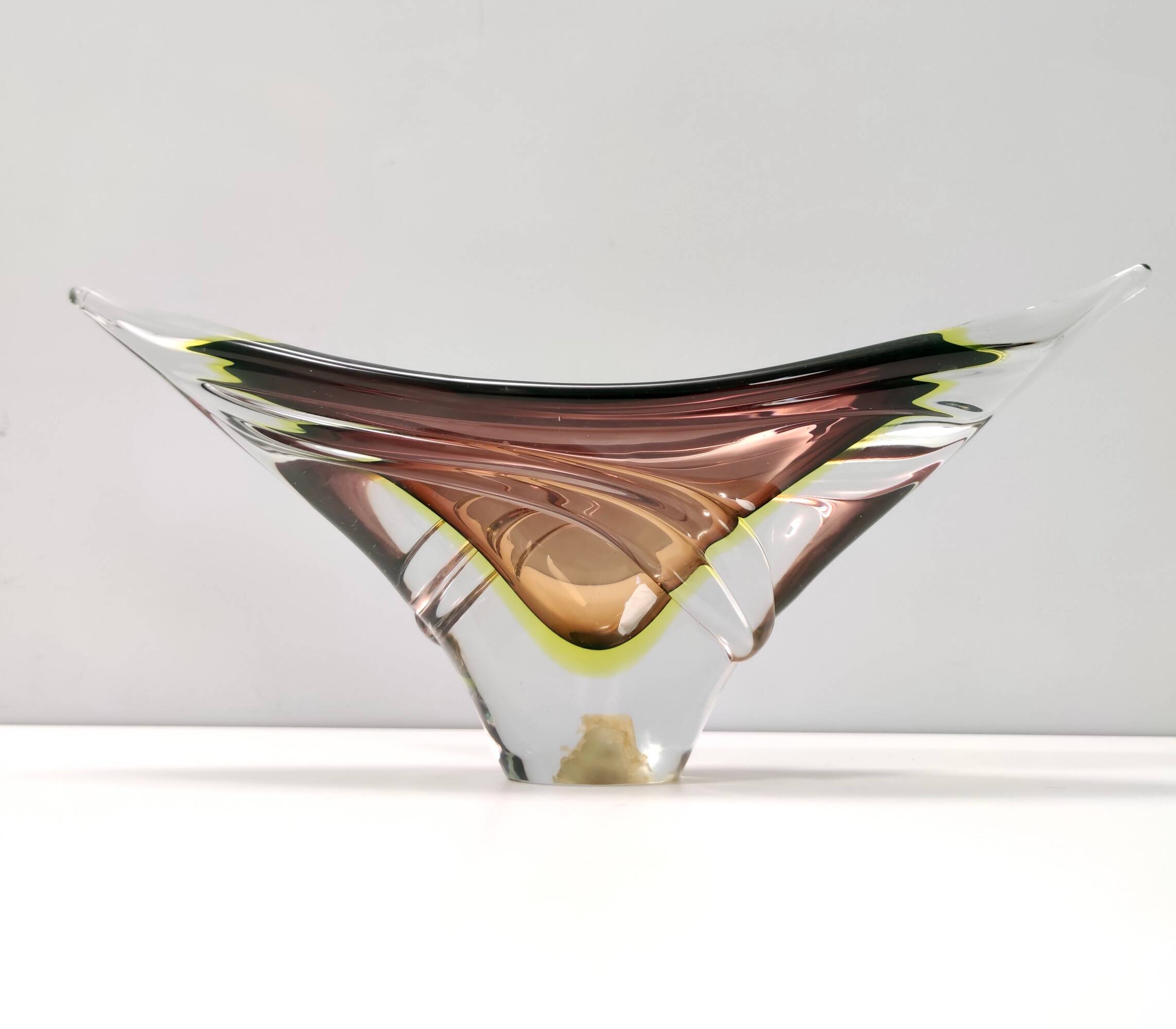 Brown Sommerso Glass Bowl or Centerpiece by Seguso, Italy