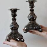 Pair of silver plated vintage candle holders by GAB Sweden