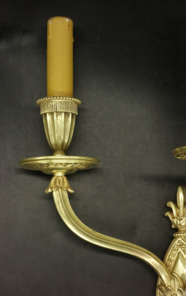 Paire d'appliques aux palmettes style Restauration début 1900