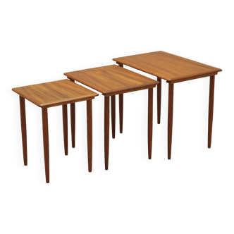 Set of three teak tables, Danish design, 1970s, production: Denmark