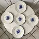 set of 5 F&G Lunéville flower dessert plates 60s