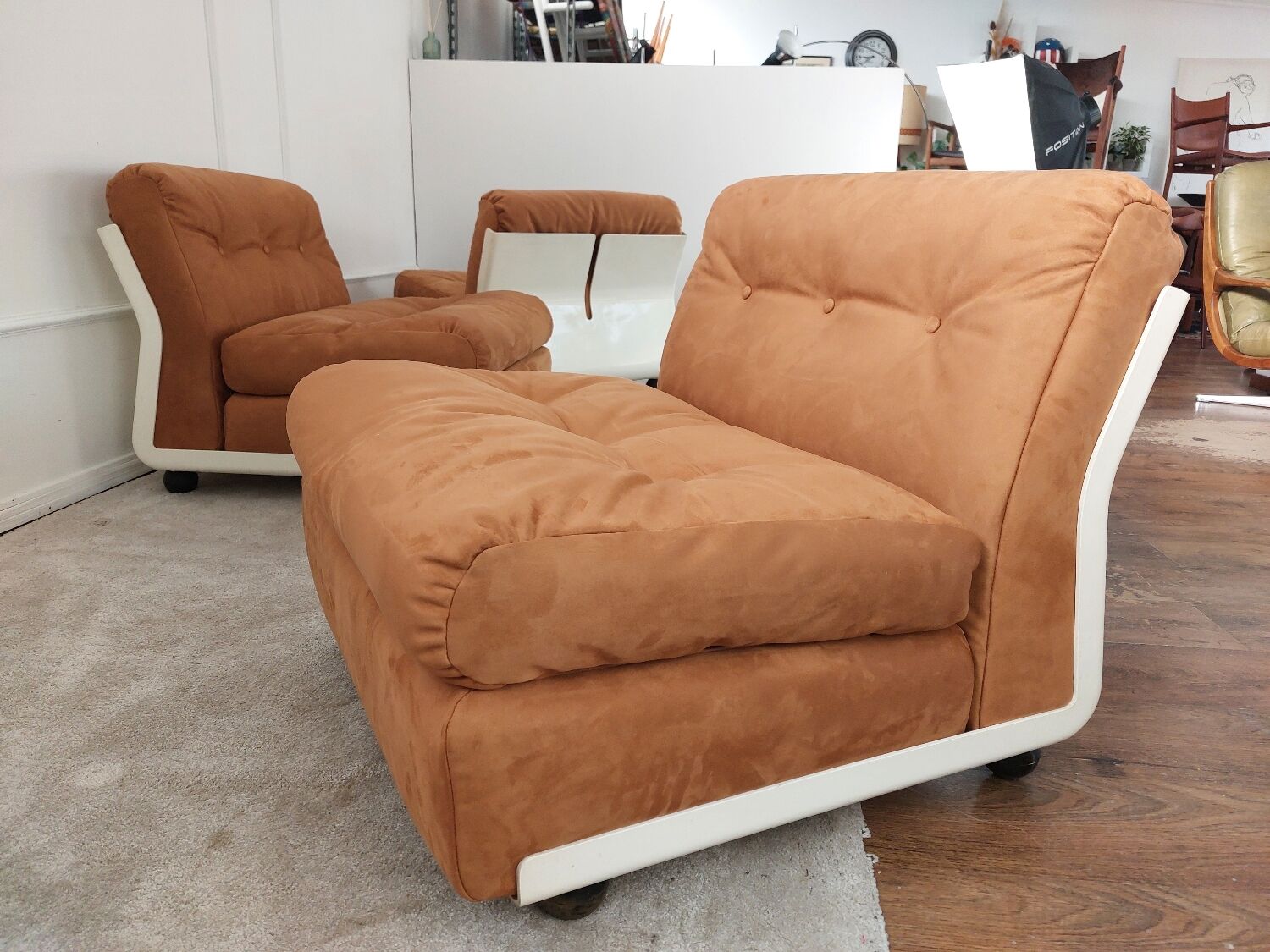 3 Amanta armchairs by Mario Bellini for C&B Italia (reupholstered)