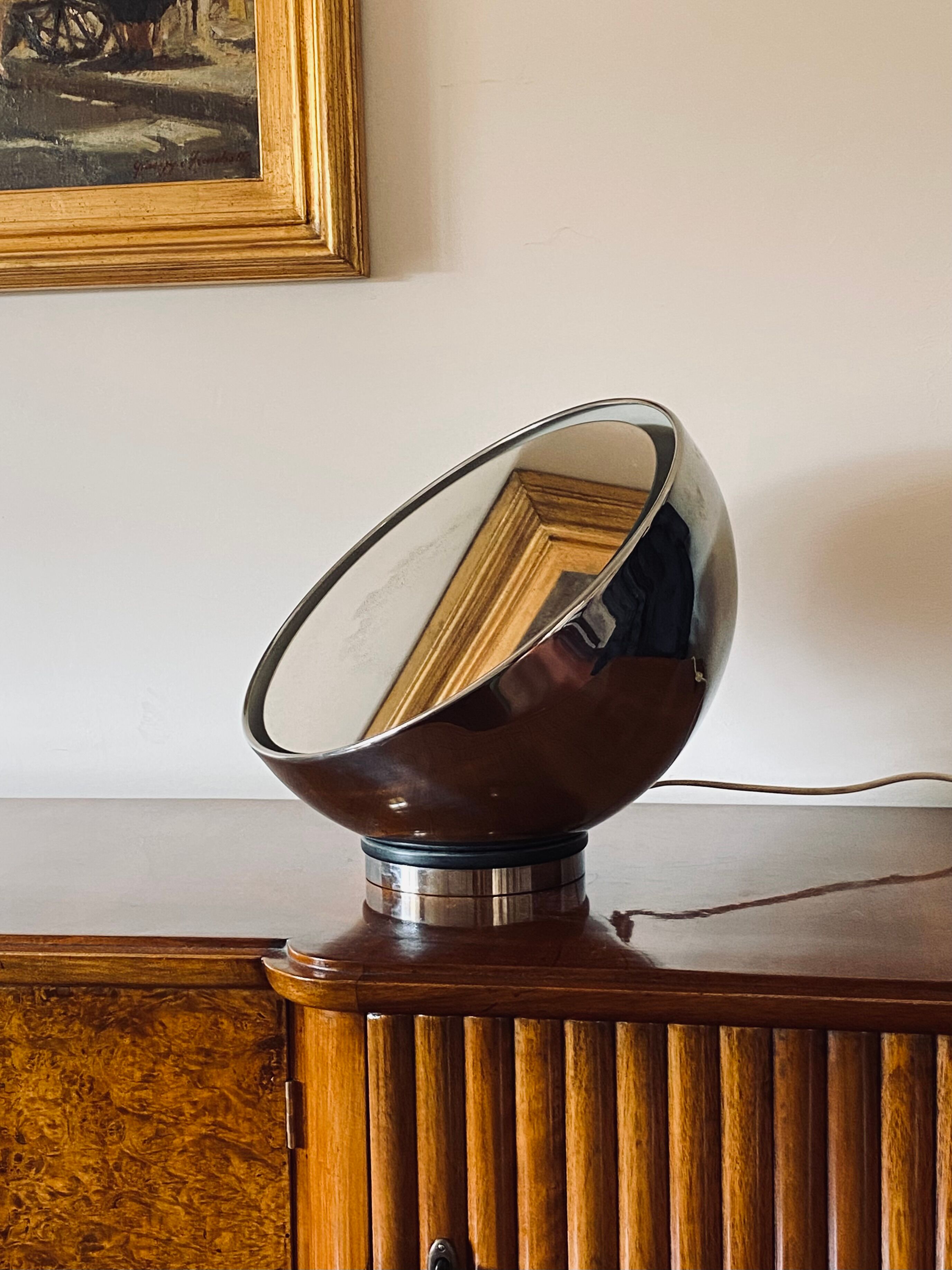 Mirror spherical table Lamp Italy 1970s