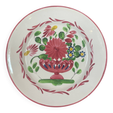 Ancien Assiette Faïence de l'Est St Clément médaille d'or, Corbeille de fle
