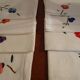 8 serviettes de table brodées fleurs coton métis 40 x 38
