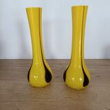 Pair of art deco soliflore vases murano style