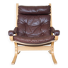 Vintage norwegian leather seista chair by ingmar relling