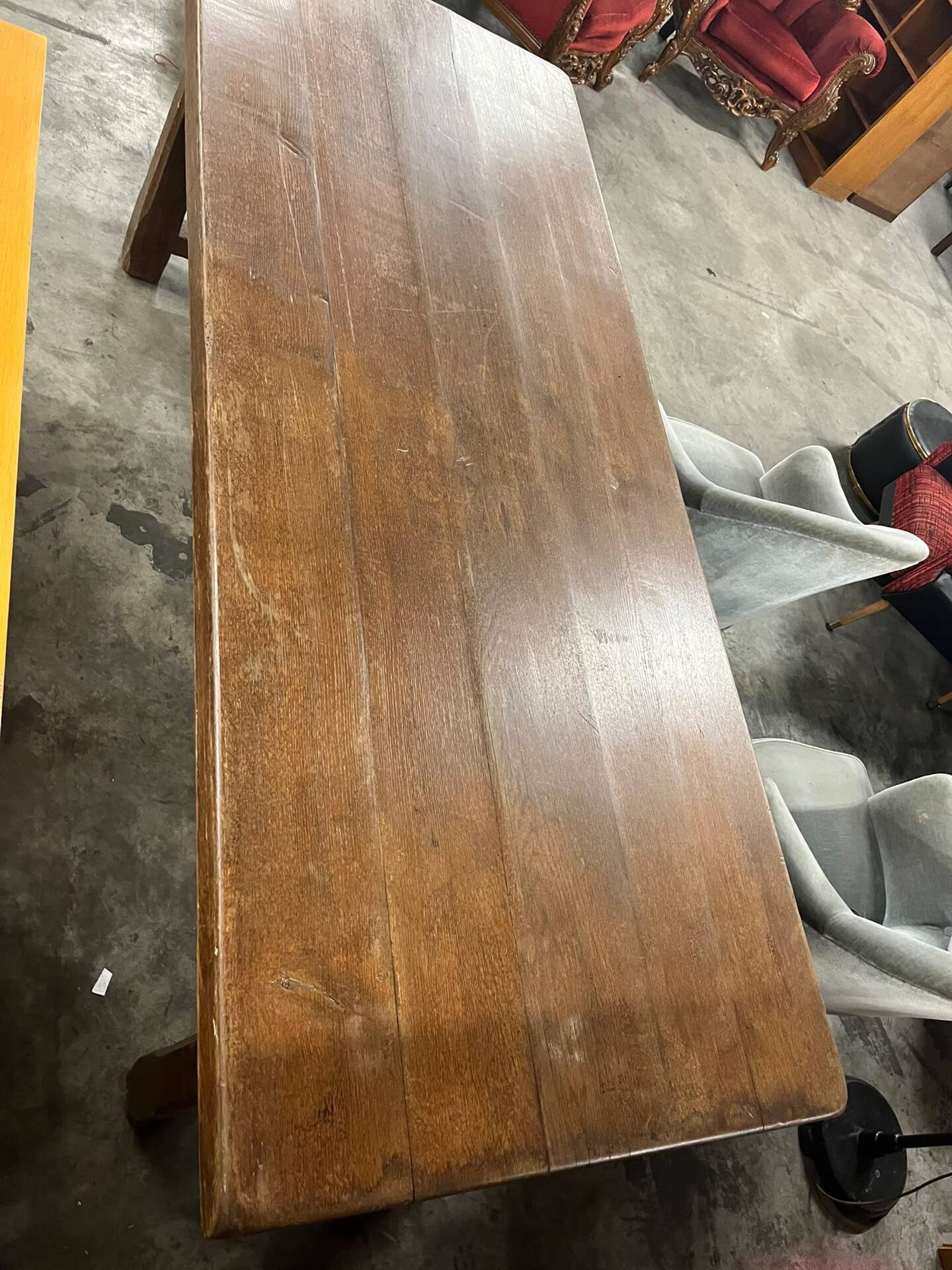 Table à manger vintage XL en bois massif