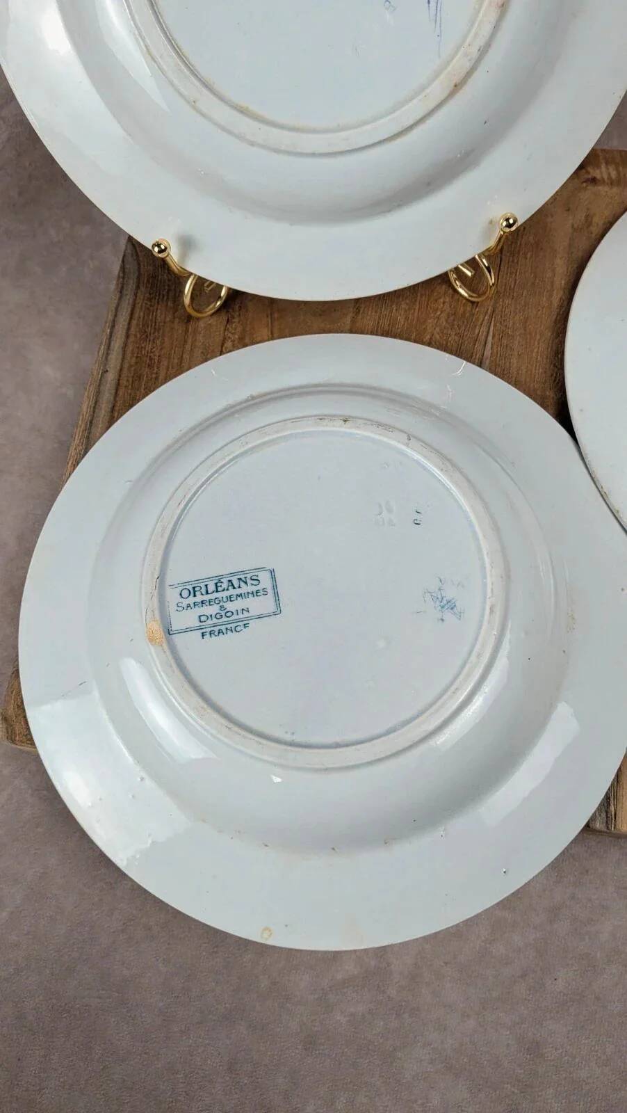 Lot de 3 assiettes creuses Orléans Sarreguemines & Digoin