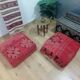 Handmade Berber pouf in wool 60 X 60 X 20 CM