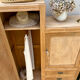 Asymmetrical wardrobe in raw wood