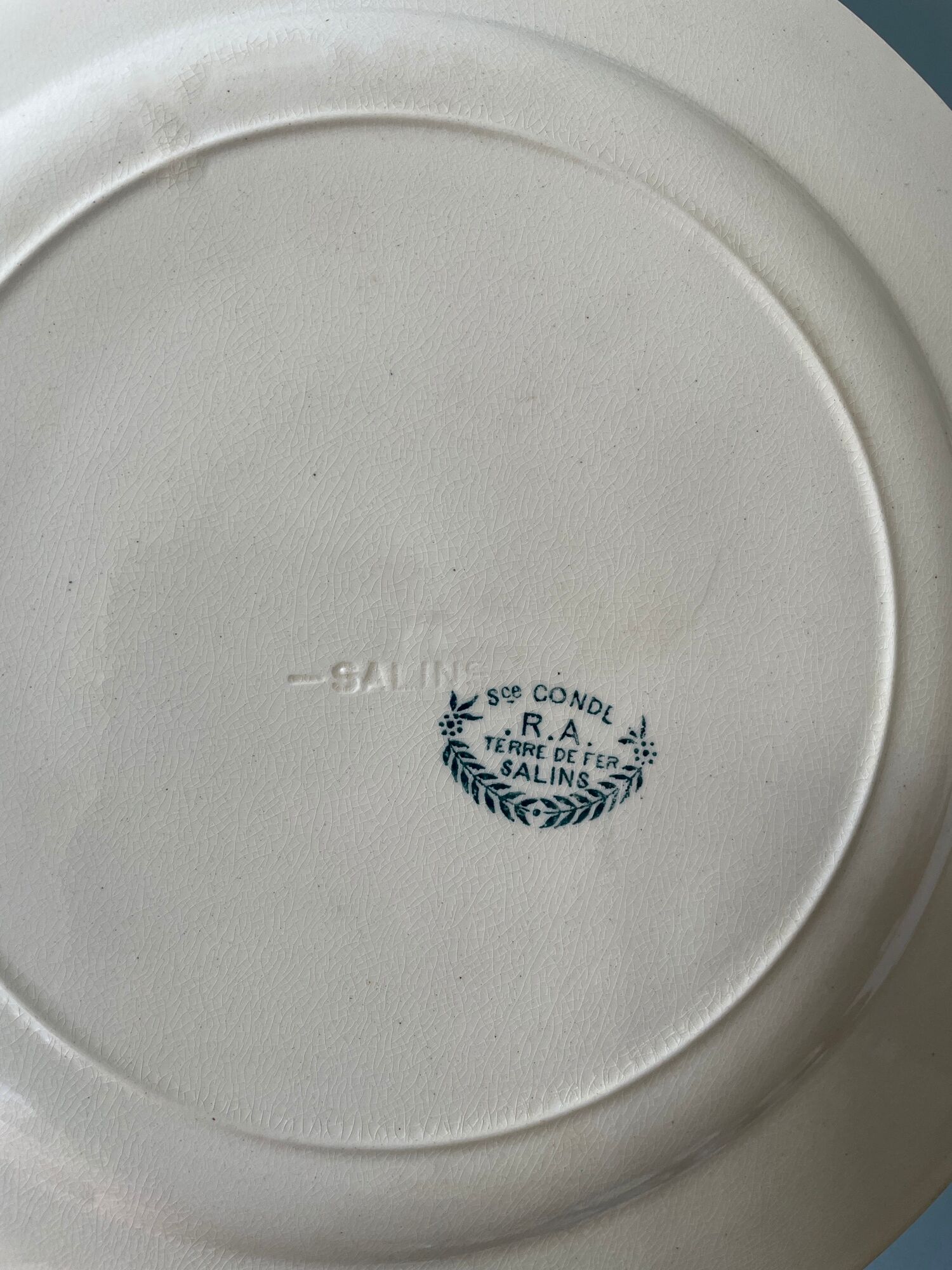 Set of 16 flat plates Terre de Fer, Service Condé Salins