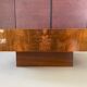 Square coffee table in elm magnifying glass 70s