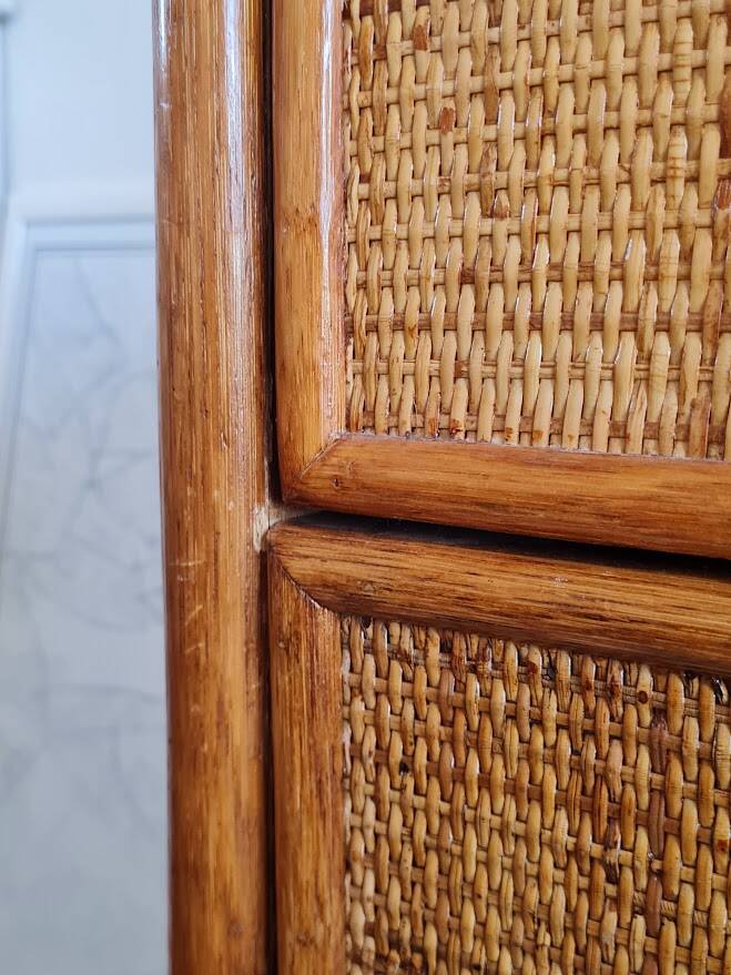 Commode en rotin, circa 1970